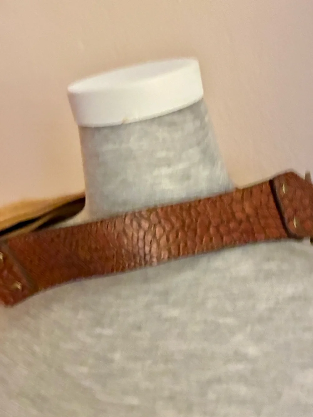 Small Suede Shoulder Bag in Tan with Brown Accents